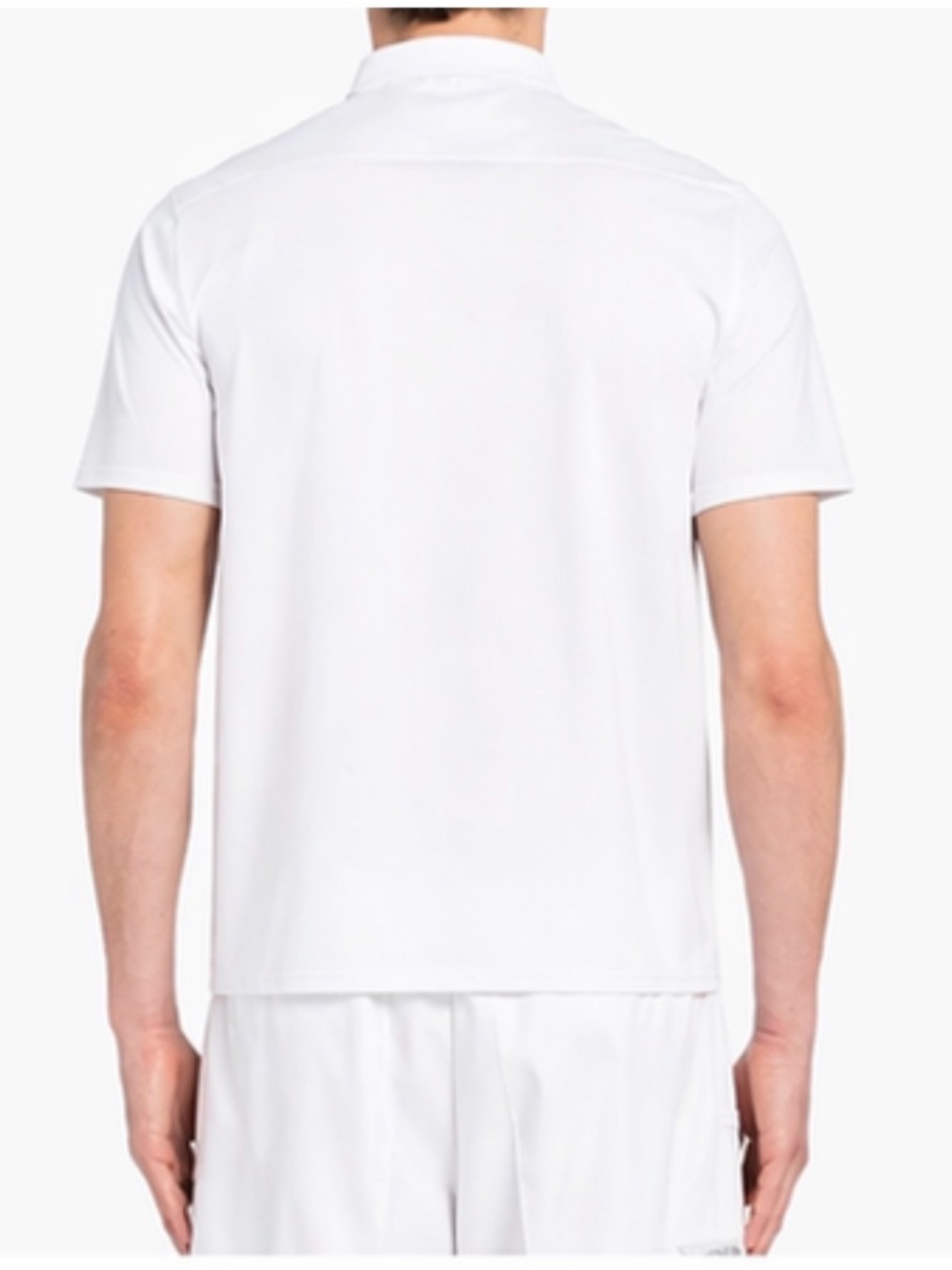 Prada Stretch Cotton Polo Shirt with Nylon Details - Picture 2 of 9